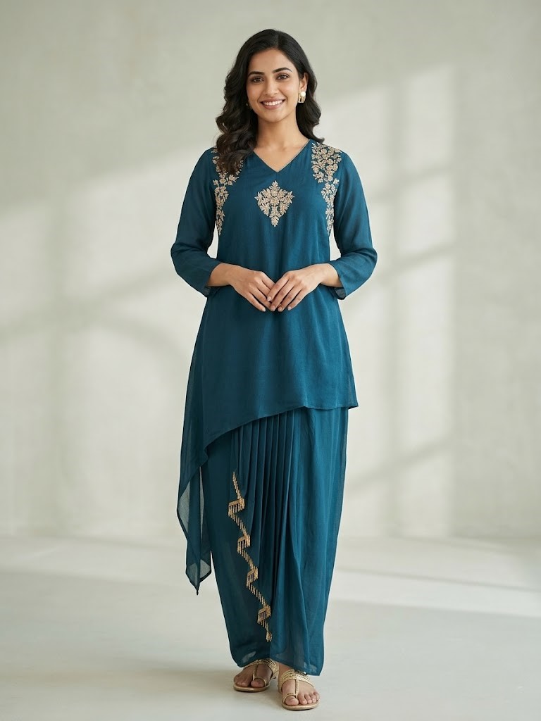 WOMEN ETHNIC 2PCS TOP + SKIRT